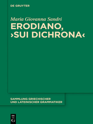cover image of Erodiano, ›Sui dichrona